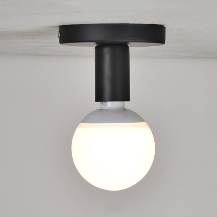 Modern Simplicity Cylinder Iron 1-Light Flush Mount Ceiling Light For Hallway