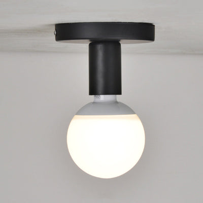 Modern Simplicity Cylinder Iron 1-Light Flush Mount Ceiling Light For Hallway