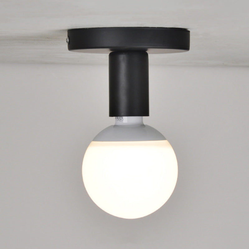 Modern Simplicity Cylinder Iron 1-Light Flush Mount Ceiling Light For Hallway