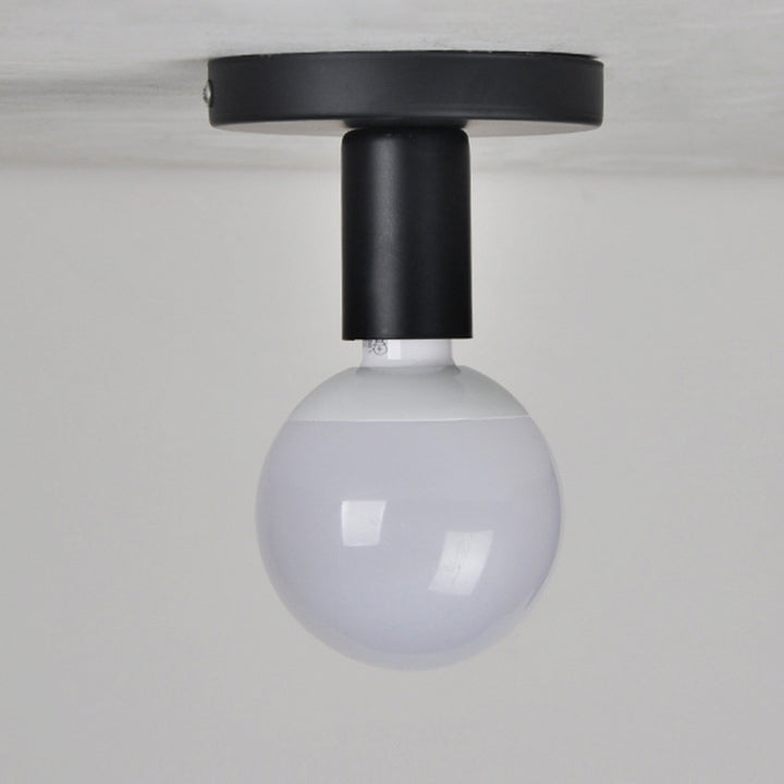 Modern Simplicity Cylinder Iron 1-Light Flush Mount Ceiling Light For Hallway