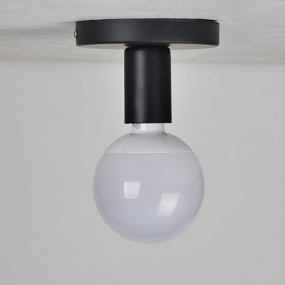 Modern Simplicity Cylinder Iron 1-Light Flush Mount Ceiling Light For Hallway