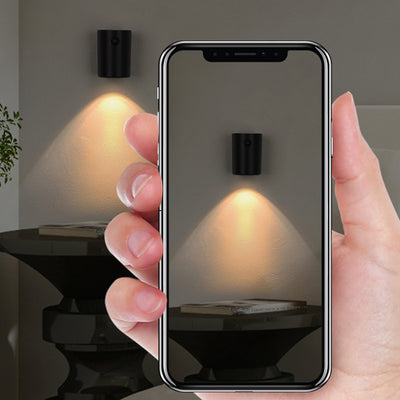 Applique murale LED en résine avec cylindre de charge électromagnétique à succion minimaliste moderne pour chambre 