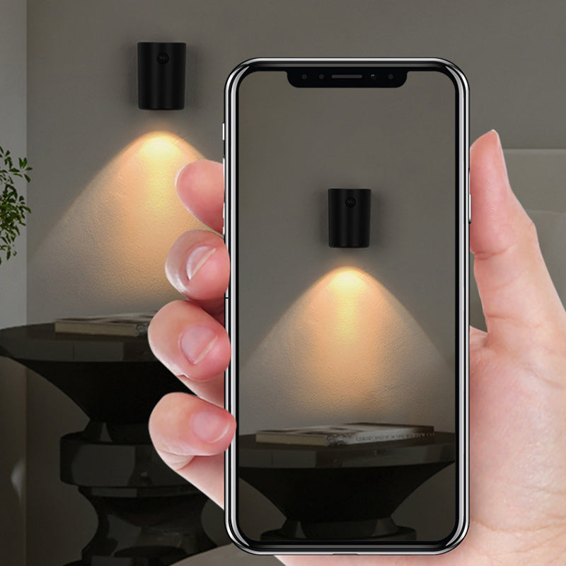 Applique murale LED en résine avec cylindre de charge électromagnétique à succion minimaliste moderne pour chambre 