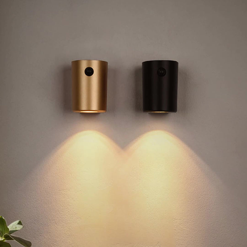 Applique murale LED en résine avec cylindre de charge électromagnétique à succion minimaliste moderne pour chambre 