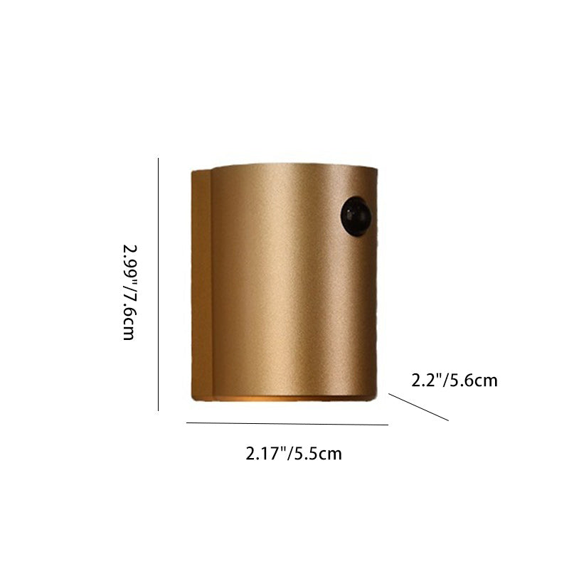 Applique murale LED en résine avec cylindre de charge électromagnétique à succion minimaliste moderne pour chambre 
