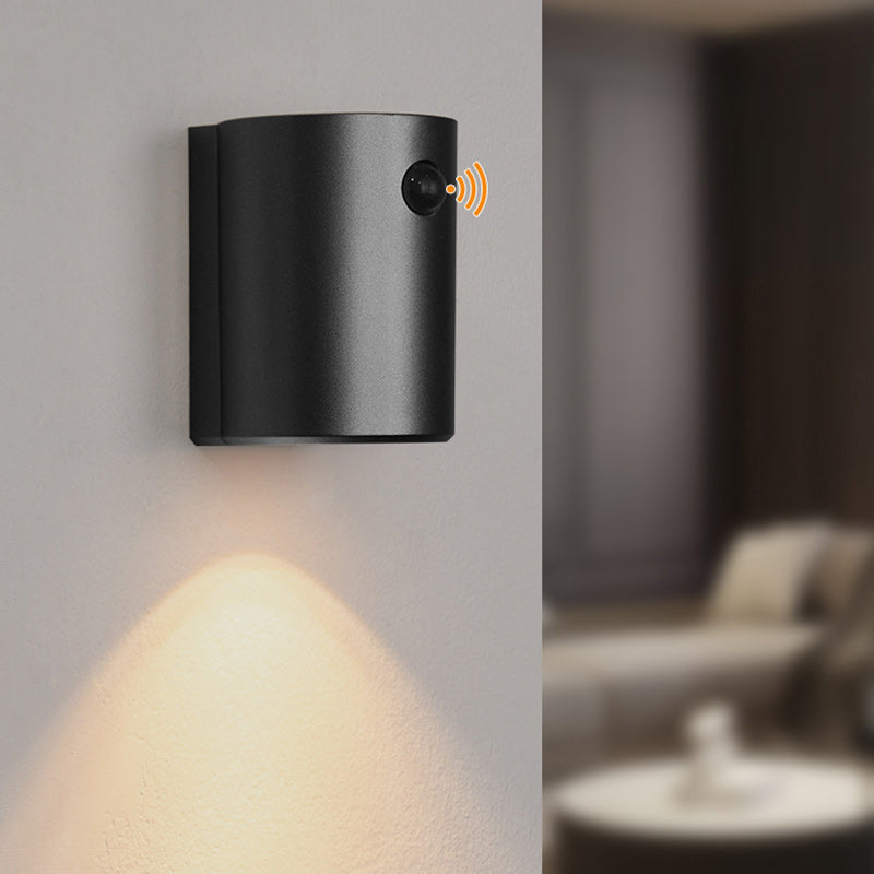 Applique murale LED en résine avec cylindre de charge électromagnétique à succion minimaliste moderne pour chambre 