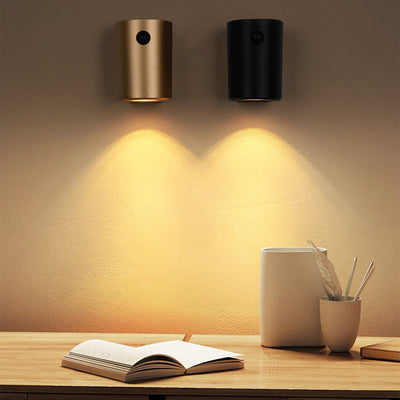 Applique murale LED en résine avec cylindre de charge électromagnétique à succion minimaliste moderne pour chambre 