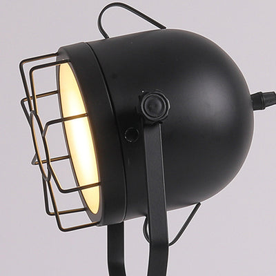 Traditional Vintage Tripod Base Cylinder Iron Wood 1-Light Table Lamp For Bedroom