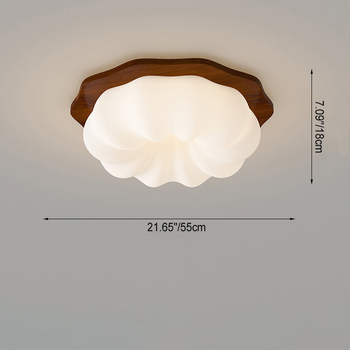 Moderno Minimalista Forma de Nube de Calabaza Madera Maciza Plástico LED Lámpara de Techo Empotrada para Dormitorio 