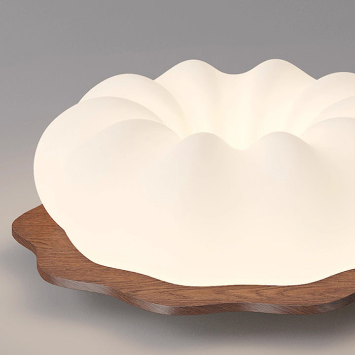 Moderno Minimalista Forma de Nube de Calabaza Madera Maciza Plástico LED Lámpara de Techo Empotrada para Dormitorio 