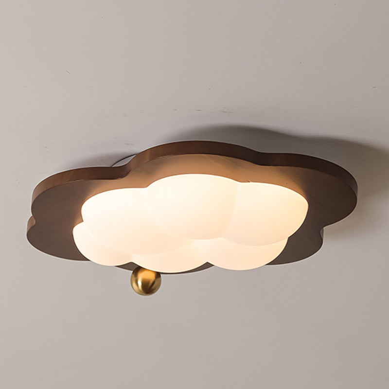 Zeitgenössische kreative Wolke Pentagramm Herz Massivholz Eisen Acryl LED Unterputz Deckenleuchte für Schlafzimmer 