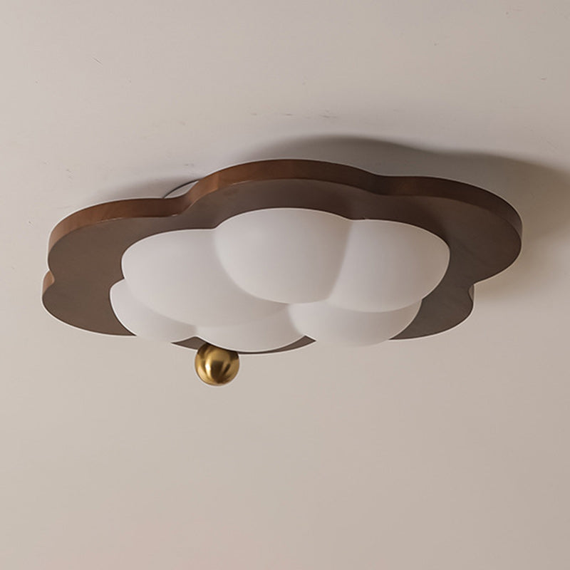 Zeitgenössische kreative Wolke Pentagramm Herz Massivholz Eisen Acryl LED Unterputz Deckenleuchte für Schlafzimmer 