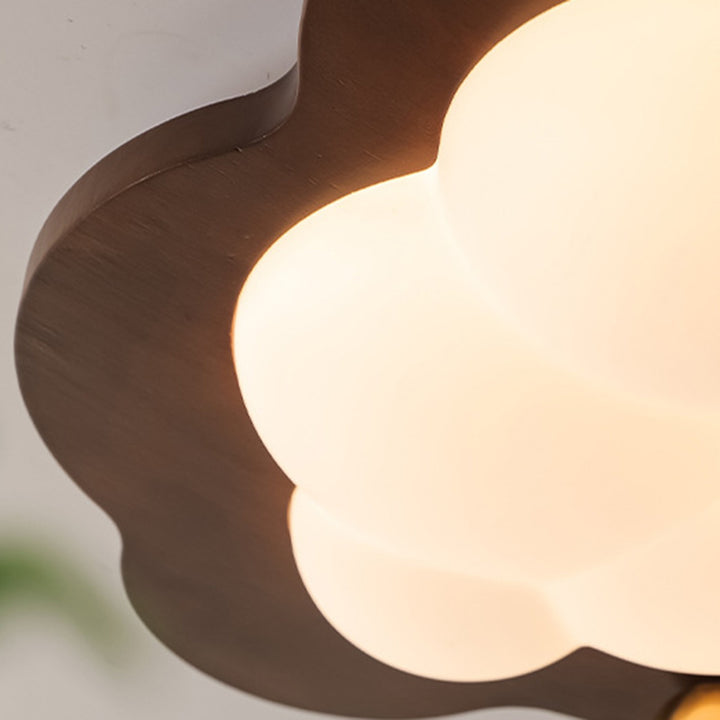 Zeitgenössische kreative Wolke Pentagramm Herz Massivholz Eisen Acryl LED Unterputz Deckenleuchte für Schlafzimmer 