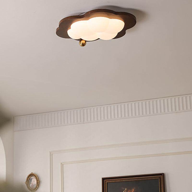 Zeitgenössische kreative Wolke Pentagramm Herz Massivholz Eisen Acryl LED Unterputz Deckenleuchte für Schlafzimmer 