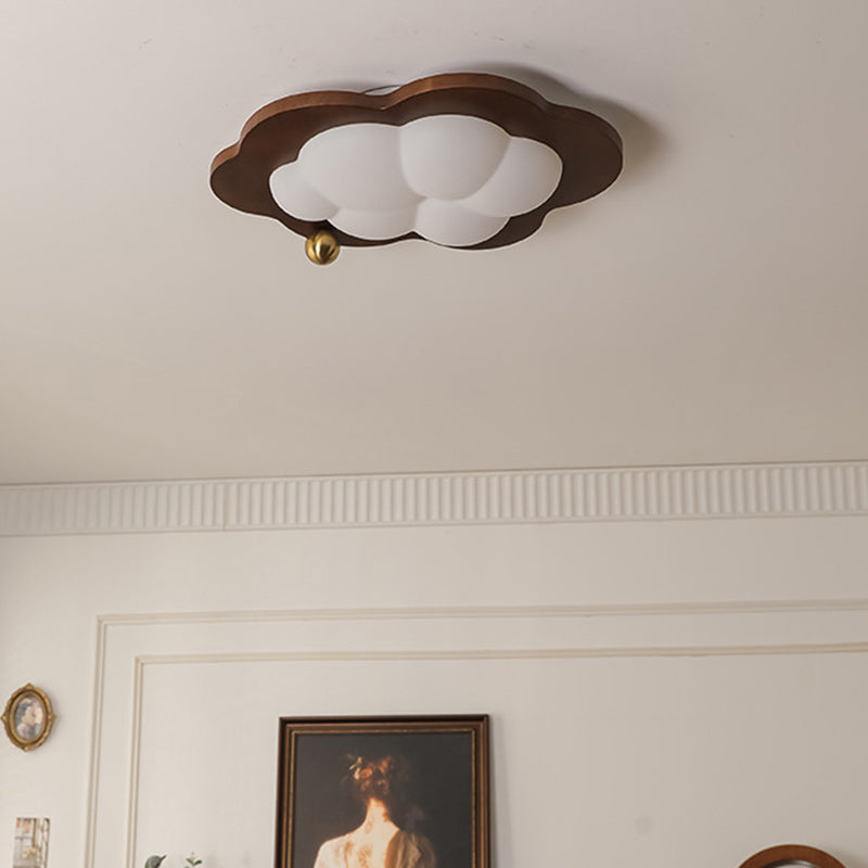 Zeitgenössische kreative Wolke Pentagramm Herz Massivholz Eisen Acryl LED Unterputz Deckenleuchte für Schlafzimmer 