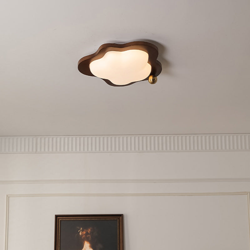 Zeitgenössische kreative Wolke Pentagramm Herz Massivholz Eisen Acryl LED Unterputz Deckenleuchte für Schlafzimmer 