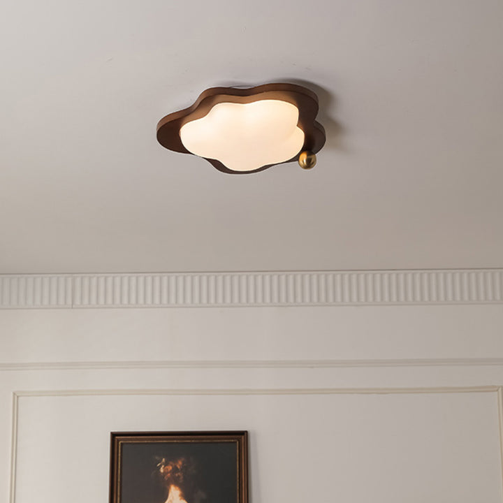 Zeitgenössische kreative Wolke Pentagramm Herz Massivholz Eisen Acryl LED Unterputz Deckenleuchte für Schlafzimmer 