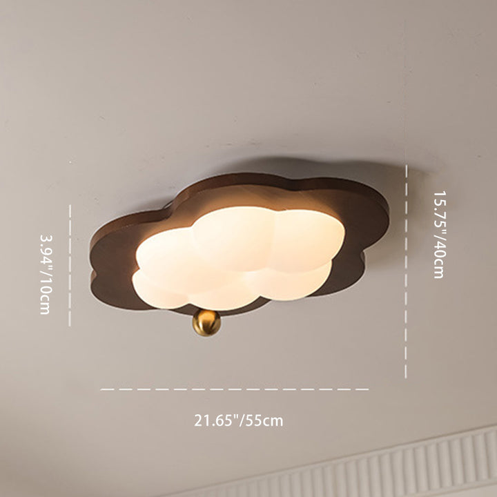 Zeitgenössische kreative Wolke Pentagramm Herz Massivholz Eisen Acryl LED Unterputz Deckenleuchte für Schlafzimmer 