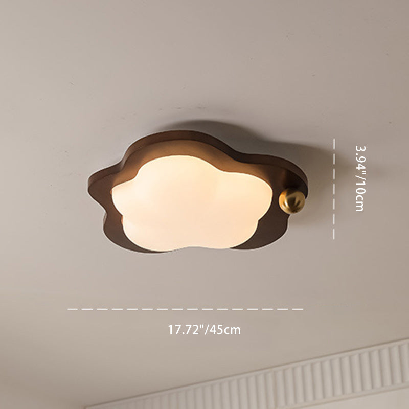 Zeitgenössische kreative Wolke Pentagramm Herz Massivholz Eisen Acryl LED Unterputz Deckenleuchte für Schlafzimmer 