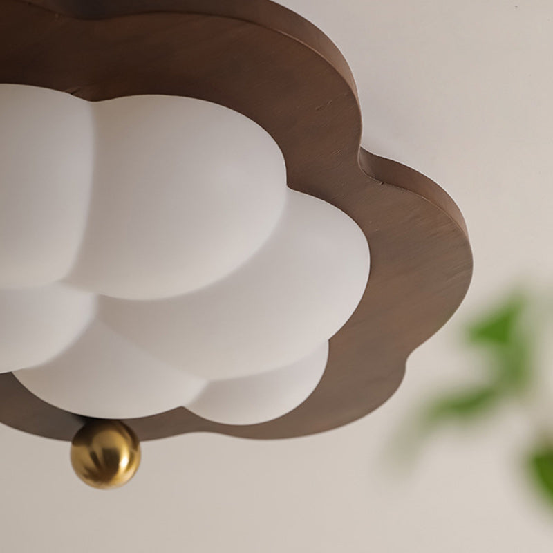 Zeitgenössische kreative Wolke Pentagramm Herz Massivholz Eisen Acryl LED Unterputz Deckenleuchte für Schlafzimmer 
