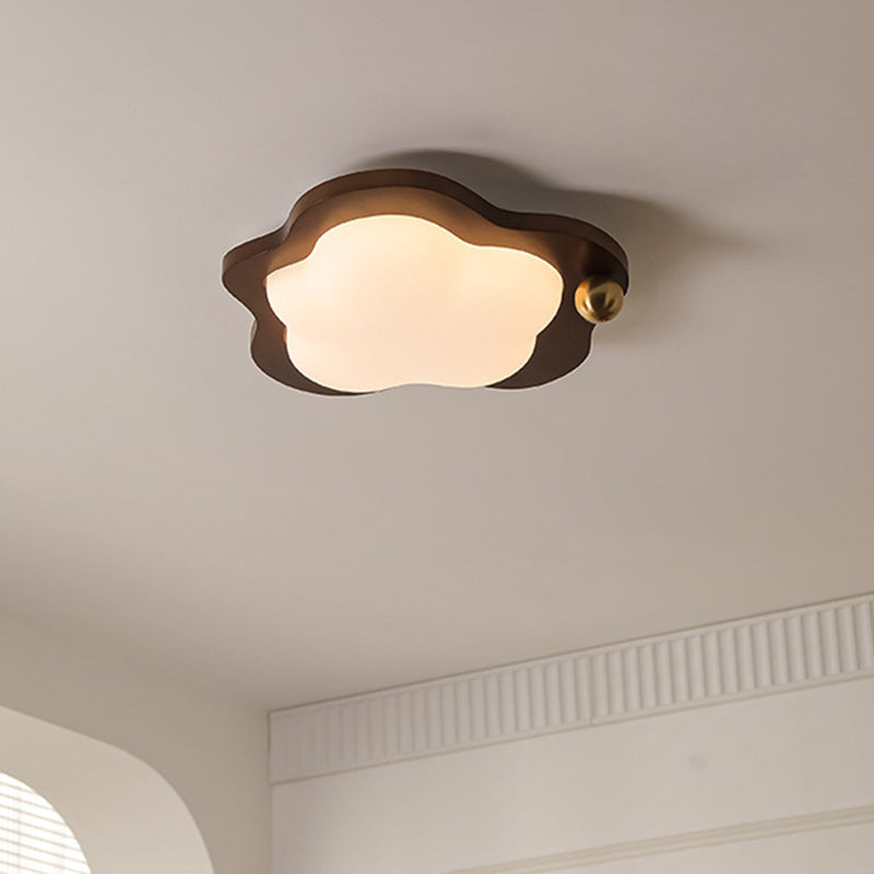 Zeitgenössische kreative Wolke Pentagramm Herz Massivholz Eisen Acryl LED Unterputz Deckenleuchte für Schlafzimmer 