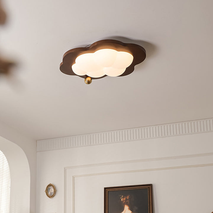Zeitgenössische kreative Wolke Pentagramm Herz Massivholz Eisen Acryl LED Unterputz Deckenleuchte für Schlafzimmer 