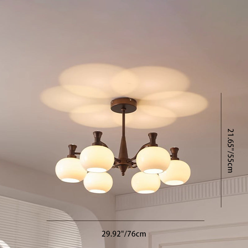 Traditioneller Vintage-Zweig, rund, Eisenglas, 6/8/10 Lichter, Kronleuchter für Wohnzimmer 