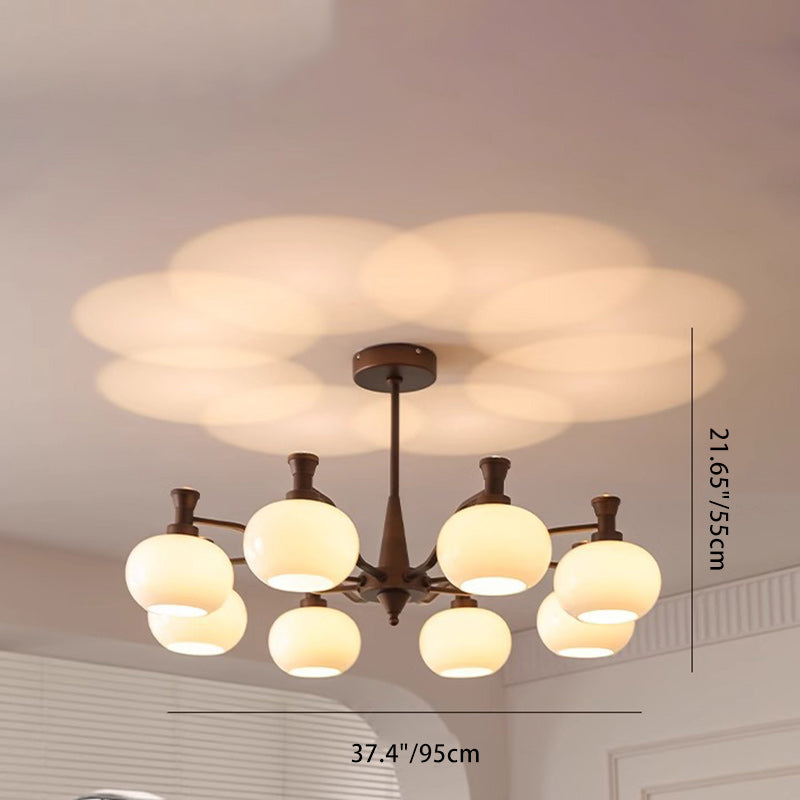 Traditioneller Vintage-Zweig, rund, Eisenglas, 6/8/10 Lichter, Kronleuchter für Wohnzimmer 