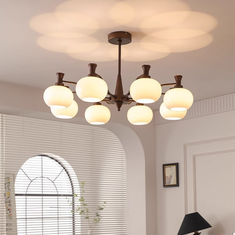 Traditioneller Vintage-Zweig, rund, Eisenglas, 6/8/10 Lichter, Kronleuchter für Wohnzimmer 
