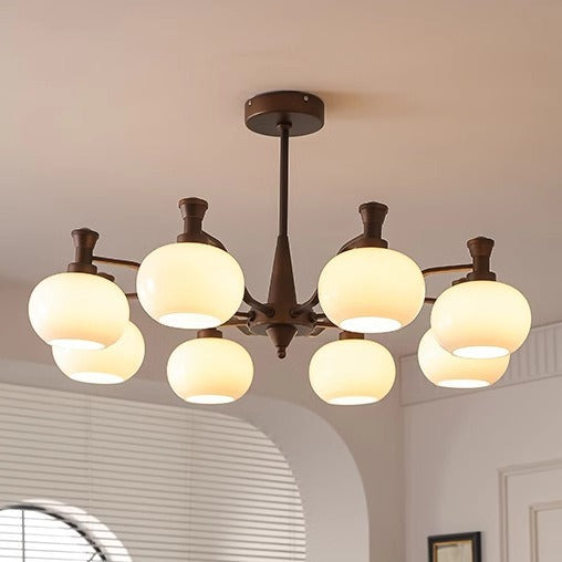 Traditioneller Vintage-Zweig, rund, Eisenglas, 6/8/10 Lichter, Kronleuchter für Wohnzimmer 