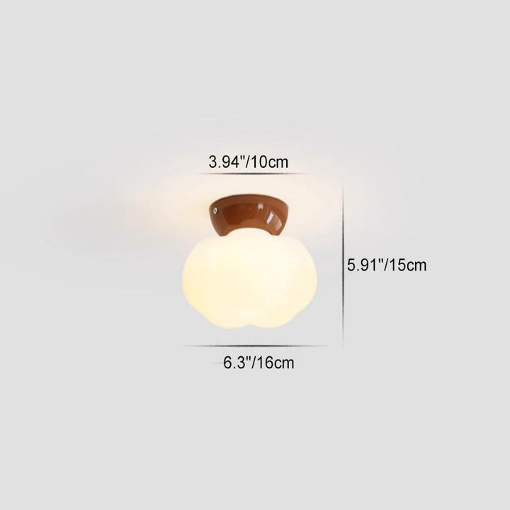Plafonnier moderne minimaliste en forme de citrouille en coton avec une lumière en fer PE pour couloir 