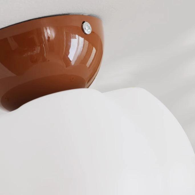 Plafonnier moderne minimaliste en forme de citrouille en coton avec une lumière en fer PE pour couloir 
