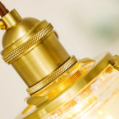 Modern Art Deco Round Melting Candle Water Drop Shape Copper Hardware Resin 1-Light Pendant Light For Living Room
