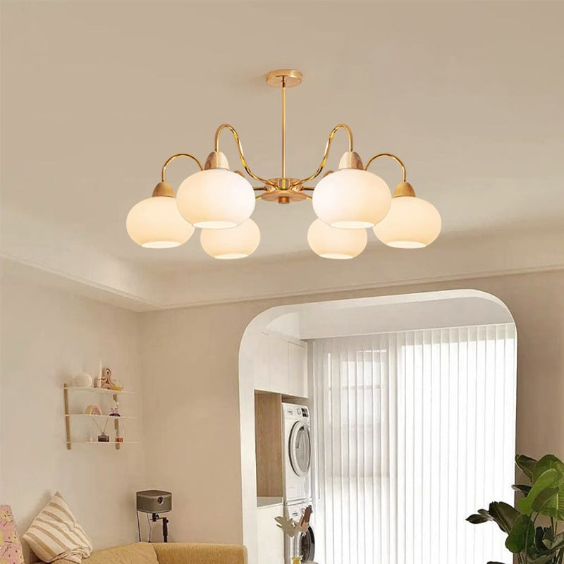 リビングルーム用の伝統的な日本の枝曲げ棒楕円形鉄木ガラス3/5/6/8ライトシャンデリア 
