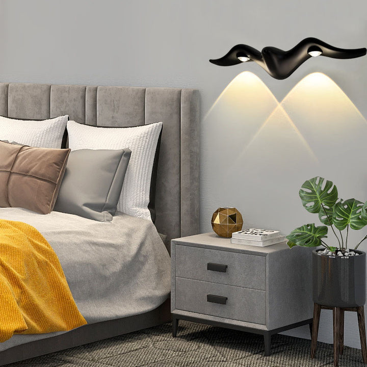 Applique murale LED en aluminium ondulé étanche créative contemporaine pour patio extérieur 