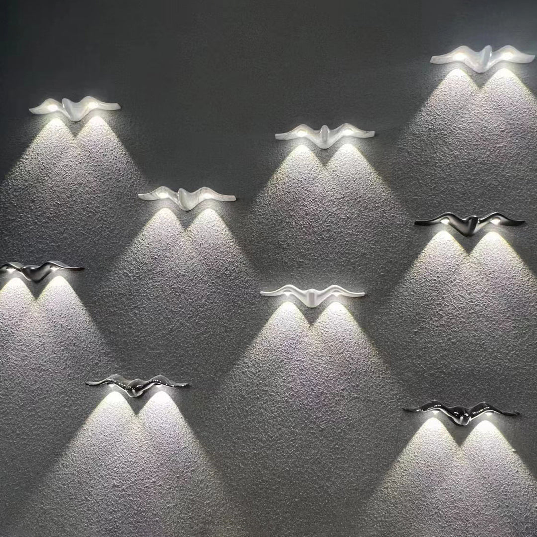 Lámpara Aplique de Pared LED de Aluminio con Línea de Onda Impermeable Creativa Contemporánea para Patio Exterior 