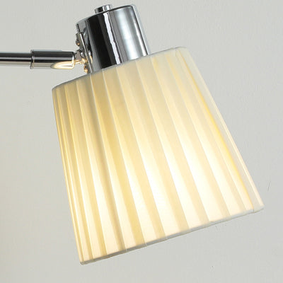 Applique murale moderne minimaliste à bras oscillant, cylindre rond en fer avec tissu, 1 lumière pour chambre 
