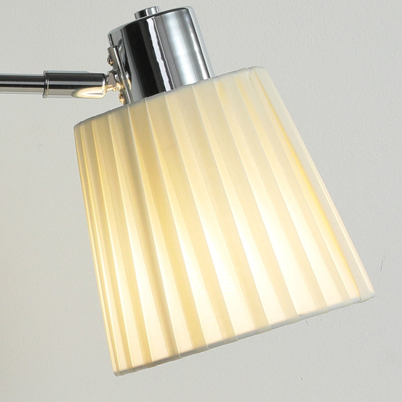 Applique murale moderne minimaliste à bras oscillant, cylindre rond en fer avec tissu, 1 lumière pour chambre 