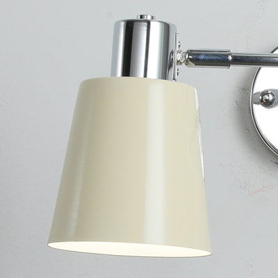 Applique murale moderne minimaliste à bras oscillant, cylindre rond en fer avec tissu, 1 lumière pour chambre 