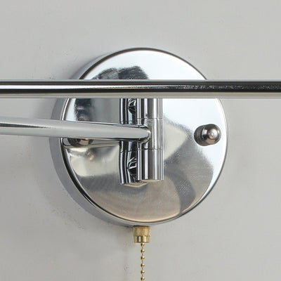 Applique murale moderne minimaliste à bras oscillant, cylindre rond en fer avec tissu, 1 lumière pour chambre 