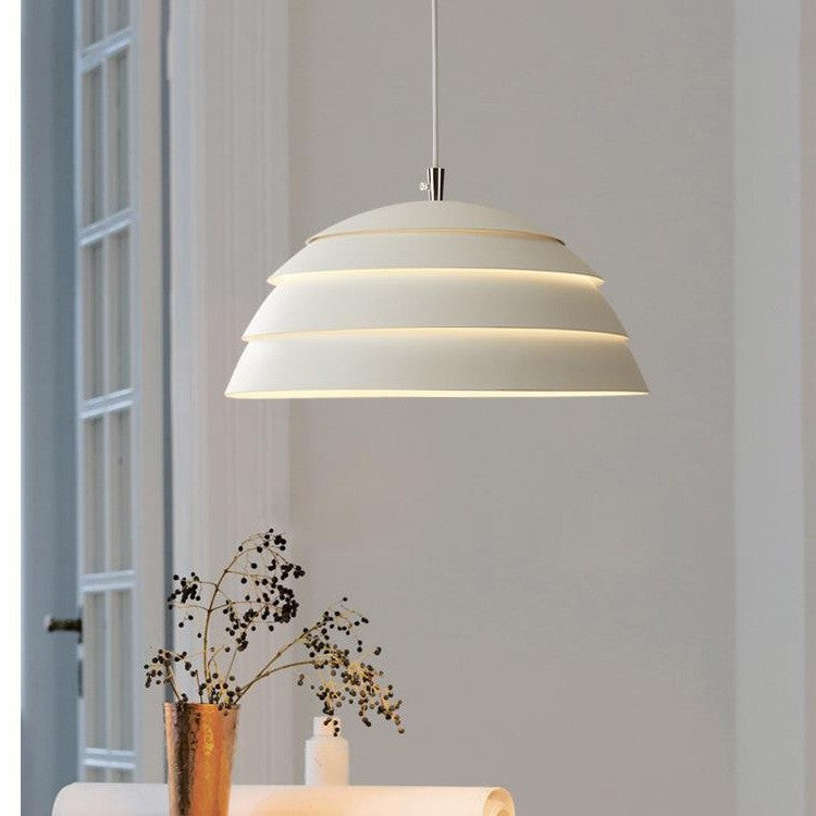 Modern Minimalist Half Circle Dome Iron 1-Light Pendant Light For Living Room