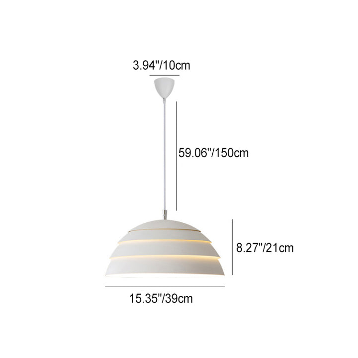 Dôme en demi-cercle minimaliste moderne en fer, suspension à 1 lumière pour salon 