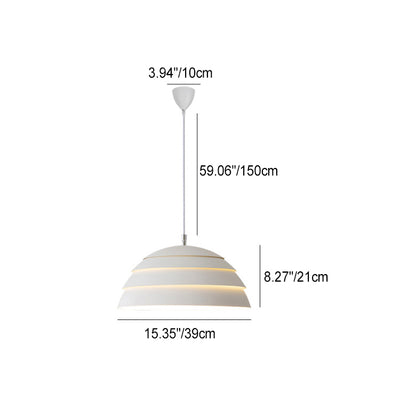 Modern Minimalist Half Circle Dome Iron 1-Light Pendant Light For Living Room