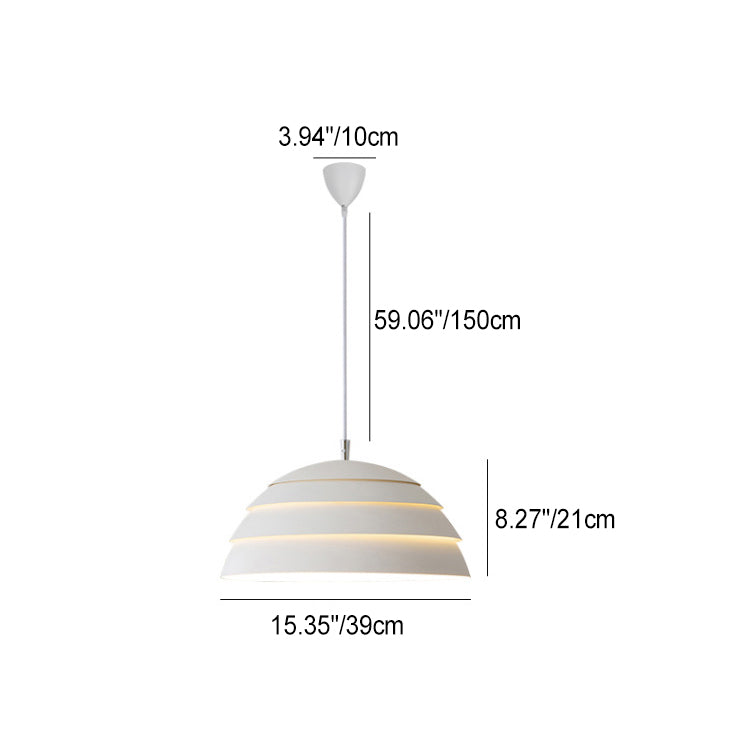 Modern Minimalist Half Circle Dome Iron 1-Light Pendant Light For Living Room