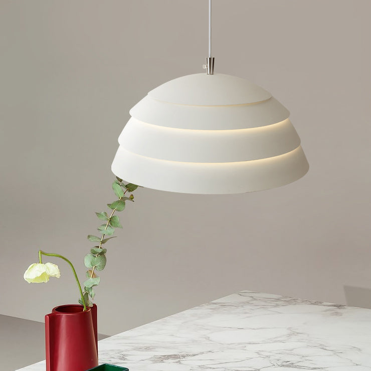 Modern Minimalist Half Circle Dome Iron 1-Light Pendant Light For Living Room