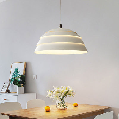 Modern Minimalist Half Circle Dome Iron 1-Light Pendant Light For Living Room