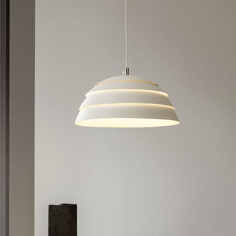 Modern Minimalist Half Circle Dome Iron 1-Light Pendant Light For Living Room