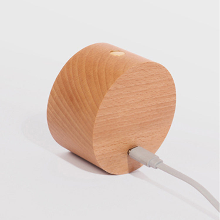 Applique murale LED minimaliste moderne rechargeable USB en métal rond, bois massif et plastique pour chambre 