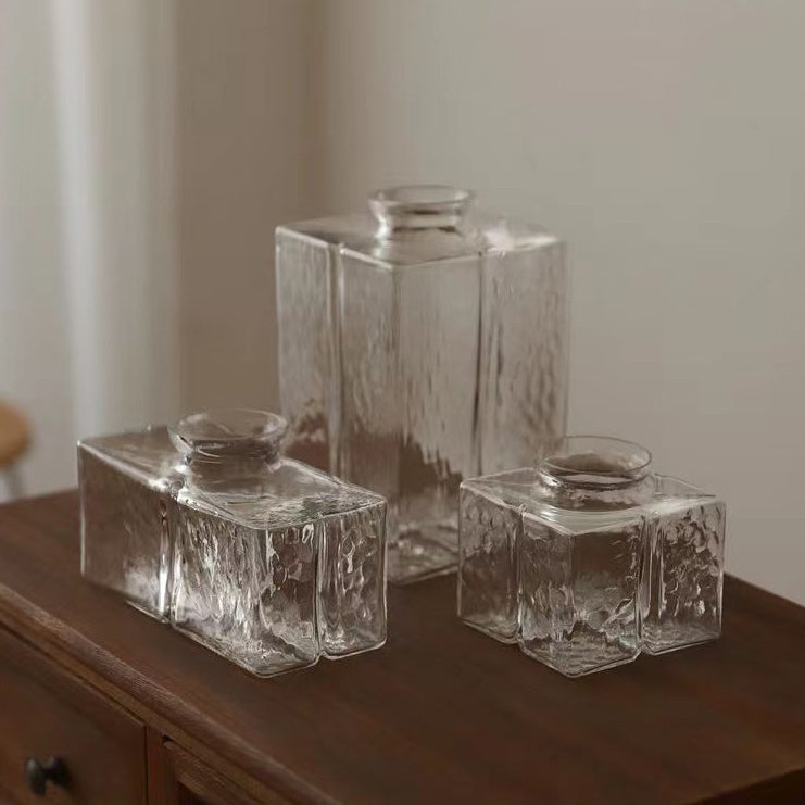 Traditionelle Vintage rechteckige Messingglas 1-Licht Pendelleuchte für Wohnzimmer 