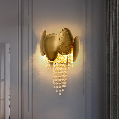 Moderne Luxus Zylinder Perle String Eisen Kristall 2-Licht Wand Leuchte Lampe Für Wohnzimmer 